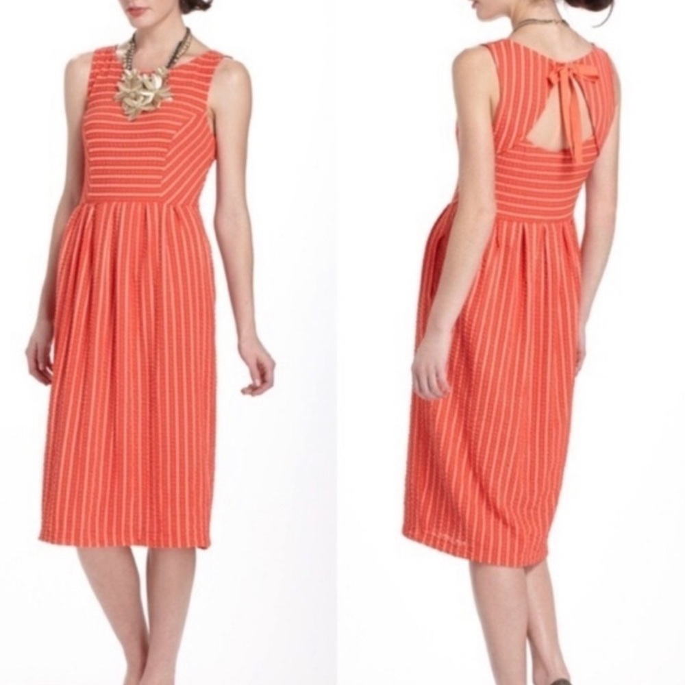 Anthropologie Orange Sherbet Midi Dress